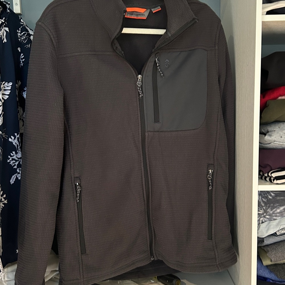 Free Country Black Full-Zip Jacket with Orange Accents